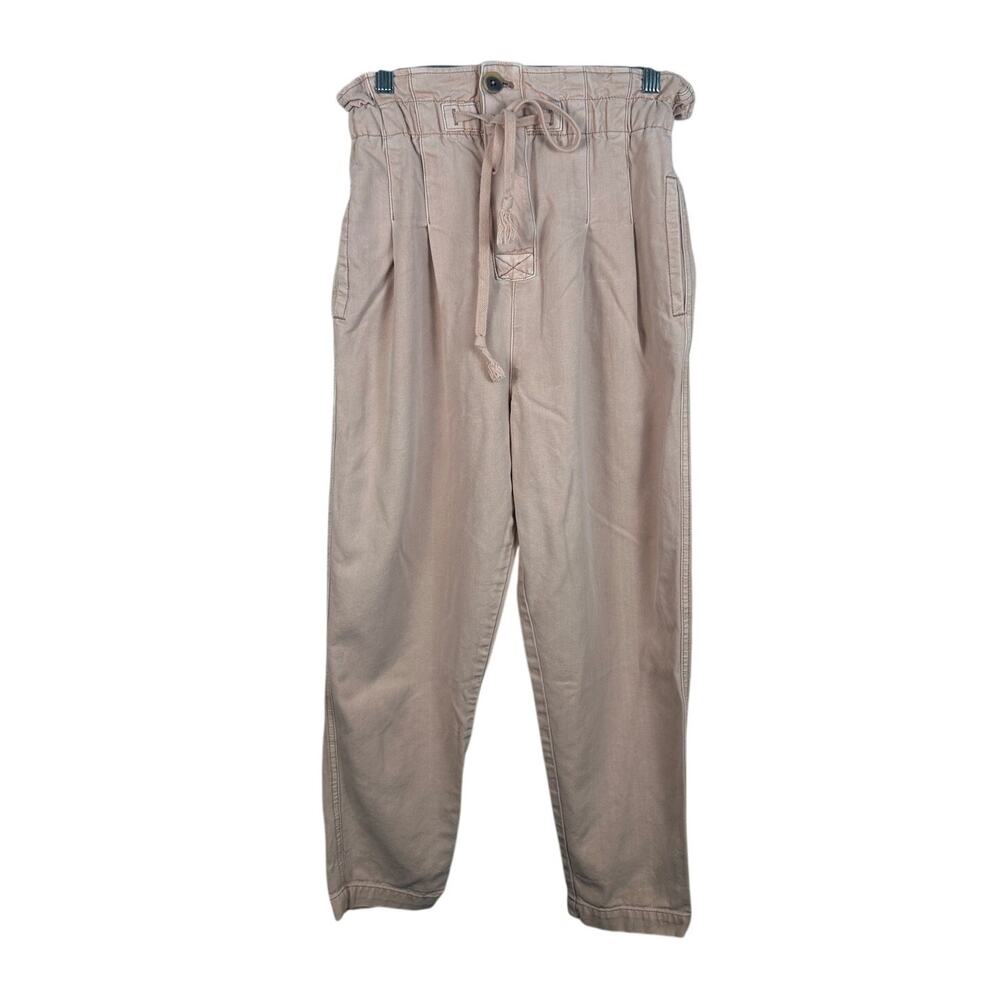 Free People Margate Pleated Trouser Women XS Pink Excellent Boho Ankle Pants